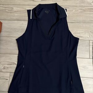 NWOT Athleta Dark Blue Sleeveless Polo Top